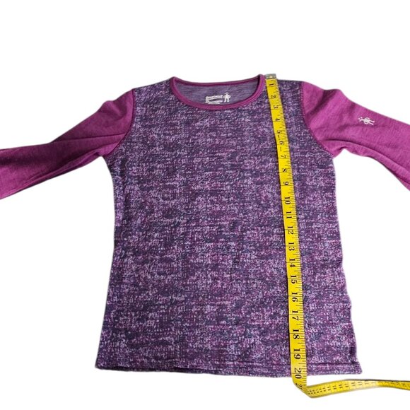 Smartwool Girls Long Sleeve Shirt, 100% Merino Wool, Purple, Baselayer, Size XL - Picture 7 of 9